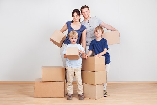Packed boxes and furniture ready for a Kennington house removal
